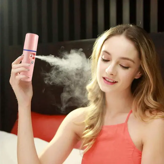 Alt view image 5 of 7 - Nano Facial Mister Moisturizing Atomization Humidifier Cool Mist Facial Steamer Handy Mist Sprayer Moisturizing & Hydrating for Skin Care, Makeup, Eyelash Extensions (Pink)