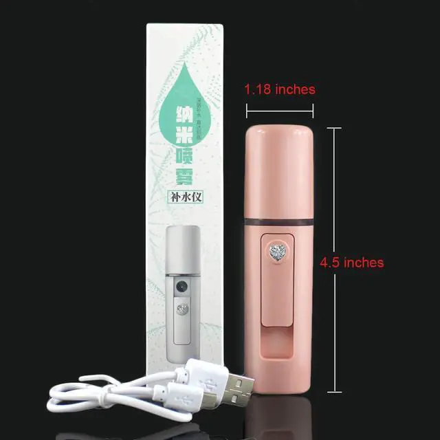 Alt view image 7 of 7 - Nano Facial Mister Moisturizing Atomization Humidifier Cool Mist Facial Steamer Handy Mist Sprayer Moisturizing & Hydrating for Skin Care, Makeup, Eyelash Extensions (Pink)