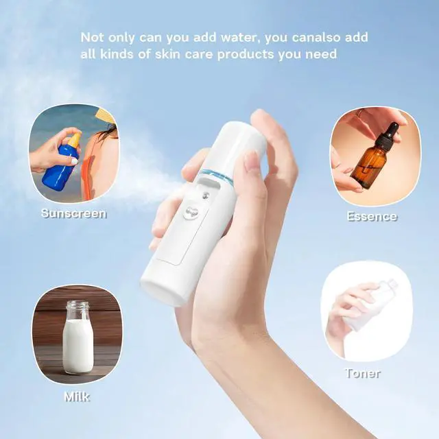 Alt view image 2 of 7 - Nano Facial Mister Portable Mini Face Mist Handy Sprayer Automatic Eyelash Extensions Cool Facial Steamer