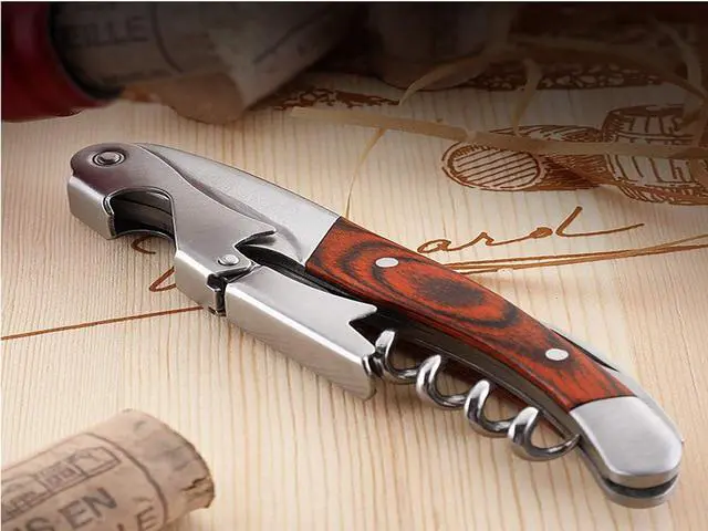 Alt view image 3 of 7 - Professional Waiter Corkscrew Wine Key for Bartenders Set of 3,With Long Rosewood Handle Stainless Steel Handle Wine Opener for Bar Restaurant Waiters, Sommelier, Bartend (Long Wood 3 Packs)