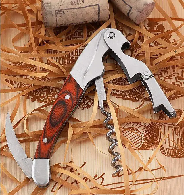 Alt view image 5 of 7 - Professional Waiter Corkscrew Wine Key for Bartenders Set of 3,With Long Rosewood Handle Stainless Steel Handle Wine Opener for Bar Restaurant Waiters, Sommelier, Bartend (Long Wood 3 Packs)