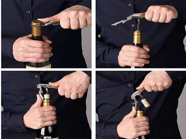 Alt view image 7 of 7 - Professional Waiter Corkscrew Wine Key for Bartenders Set of 3,With Long Rosewood Handle Stainless Steel Handle Wine Opener for Bar Restaurant Waiters, Sommelier, Bartend (Long Wood 3 Packs)