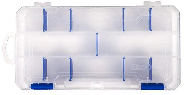 Alt view image 5 of 6 - Outdoors 3003 Tuff Tainer, 18 Compartments, 9 Zerust Dividers | Compact divided tackle box with 9 Zerust dividers for up to 18 compartments. Translucent, 9.125 x 5 x 1.25in