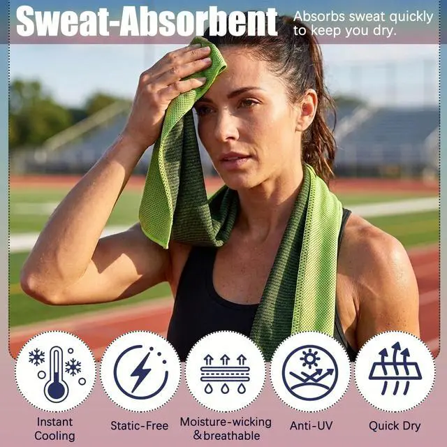Alt view image 4 of 7 - Cooling Towel 4-Pack, Quick Dry Fabric for Gym Sports Workout | 40*12 Inch, Breathable Sport Towel, Lightweight Portable, Wet And Wring To Activate, For Running Yoga Hiking Fishing