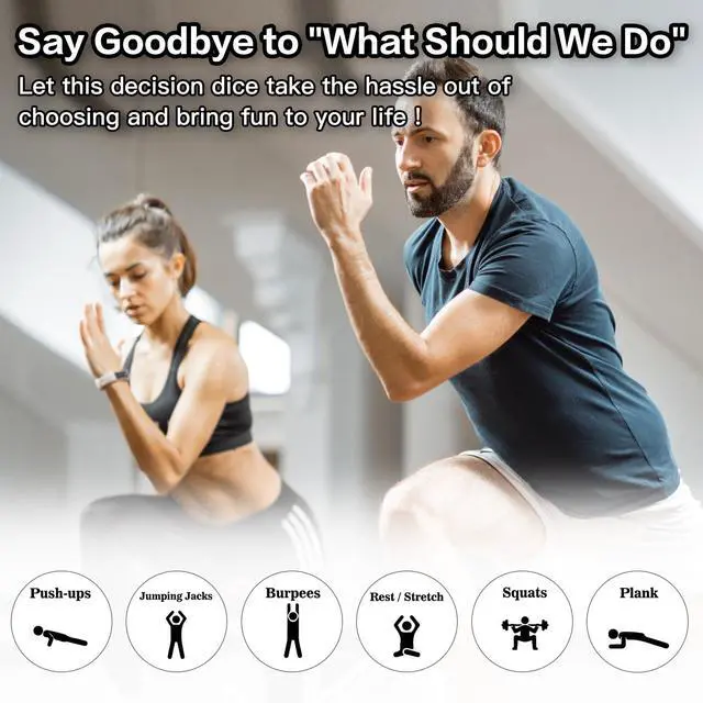Alt view image 2 of 6 - Gym Gifts for Men Workout Fitness Gifts for Gym Rats Women Men Cool Fitness Lovers Stocking Stuffers Funny Exercise Gift Equipment Home Workout Accessories Gear Decision Dice