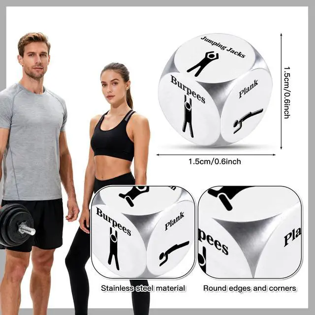 Alt view image 3 of 6 - Gym Gifts for Men Workout Fitness Gifts for Gym Rats Women Men Cool Fitness Lovers Stocking Stuffers Funny Exercise Gift Equipment Home Workout Accessories Gear Decision Dice