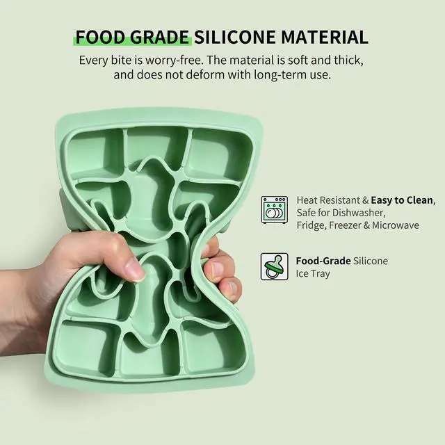 Alt view image 5 of 7 - Ice Cube Trays with Lid, 2 Packs 30 Cubes Durable Stackable Flexible Silicone Ice Cube Trays for Freezer with Removable Silicone Lids for Baby Food, Whiskey, Cocktail, Coffee, BPA Free