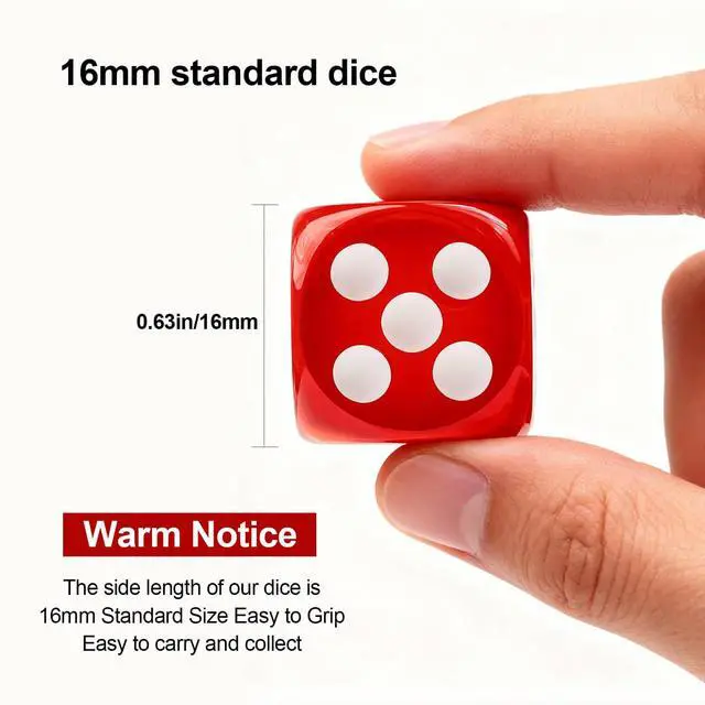 Alt view image 7 of 7 - 60 Pieces Dice Set, 16mm Standard Bulk 6 Sided Colored Dices for Board Games, Math Learning, Classroom, 10 Color, 6 Pieces of Each Color