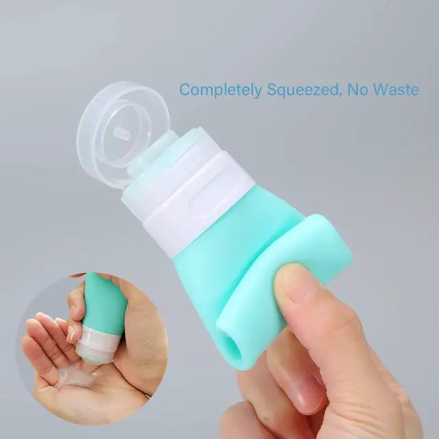 Alt view image 3 of 7 - 2 Pcs Silicone Travel Bottles,1.3oz Leak Proof Refillable Squeeze Containers with Transparent Carry Bag,Small Empty Travel Size Bottles for Shampoo,Conditioner,Lotion,Toiletries