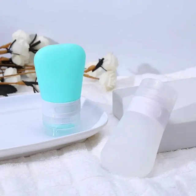 Alt view image 4 of 7 - 2 Pcs Silicone Travel Bottles,1.3oz Leak Proof Refillable Squeeze Containers with Transparent Carry Bag,Small Empty Travel Size Bottles for Shampoo,Conditioner,Lotion,Toiletries