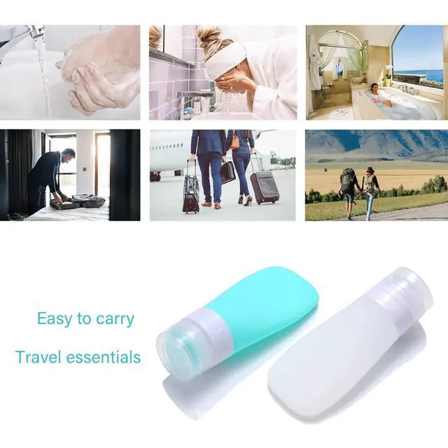 Alt view image 6 of 7 - 2 Pcs Silicone Travel Bottles,1.3oz Leak Proof Refillable Squeeze Containers with Transparent Carry Bag,Small Empty Travel Size Bottles for Shampoo,Conditioner,Lotion,Toiletries