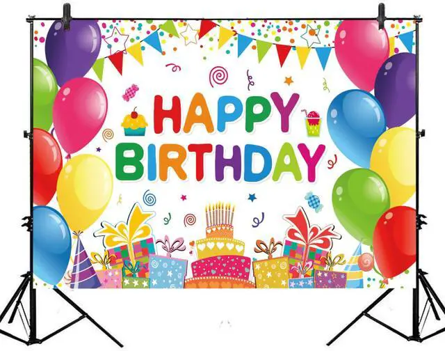 Alt view image 4 of 4 - Happy Birthday Backdrop Banner Colorful Birthday Decorations Large Yard Sign for Women Men Girls Boys Indoor Outdoor Supplies 6x3.6ft
