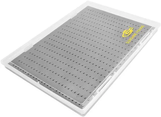 Main image of Storage Box, Extra Large Capacity, Clear Fly Fishing Box, A4 Size, Triangle Foam, 12.2''x8.86''x0.91'', 450 Slots
