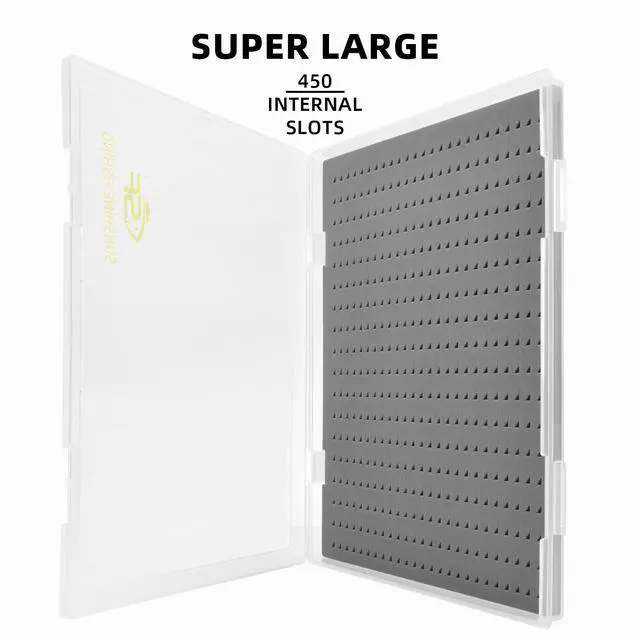 Alt view image 4 of 7 - Storage Box, Extra Large Capacity, Clear Fly Fishing Box, A4 Size, Triangle Foam, 12.2''x8.86''x0.91'', 450 Slots