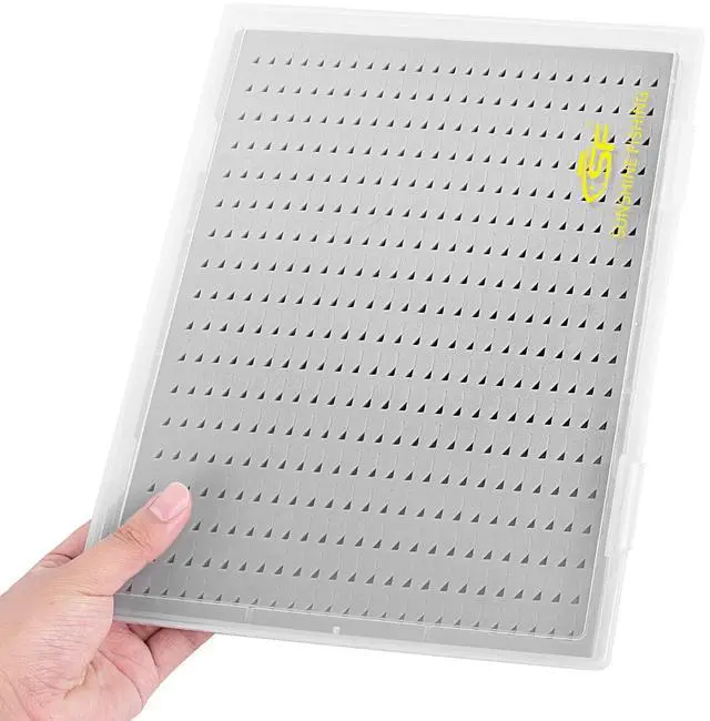 Alt view image 2 of 7 - Storage Box, Extra Large Capacity, Clear Fly Fishing Box, A4 Size, Triangle Foam, 12.2''x8.86''x0.91'', 450 Slots