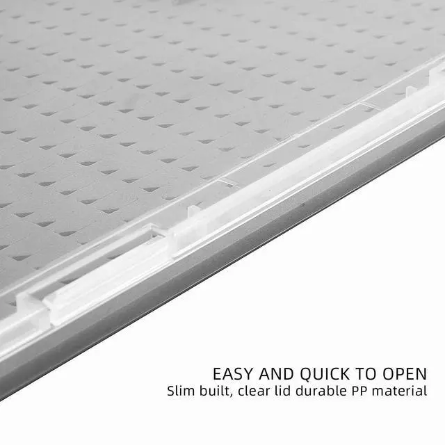 Alt view image 5 of 7 - Storage Box, Extra Large Capacity, Clear Fly Fishing Box, A4 Size, Triangle Foam, 12.2''x8.86''x0.91'', 450 Slots