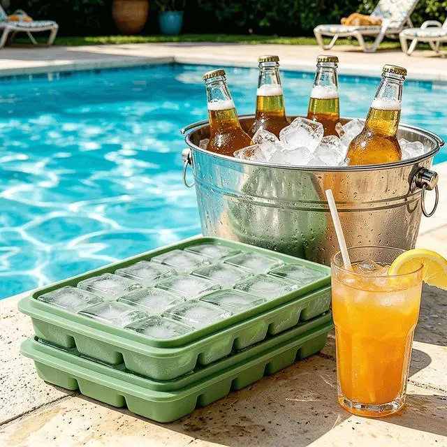 Alt view image 7 of 7 - Ice Cube Trays with Lid, 2 Packs 30 Cubes Durable Stackable Flexible Silicone Ice Cube Trays for Freezer with Removable Silicone Lids for Baby Food, Whiskey, Cocktail, Coffee, BPA Free