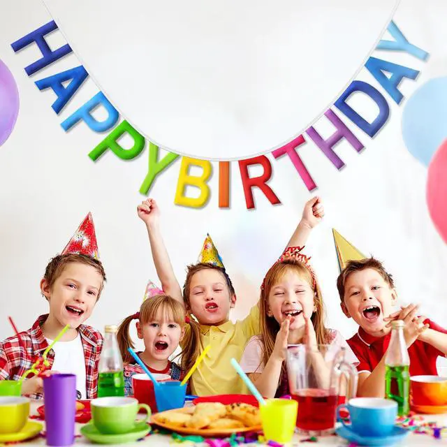 Alt view image 5 of 7 - Pre-Strung Happy Birthday Banner NO DIY Happy Birthday Sign Reusable | Personalized Birthday Party Banner Birthday Hanging Decorations Photo Prop for Women Men Girl Boy (Rainbow)