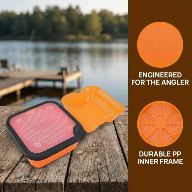 Alt view image 3 of 7 - Portable Bait Storage Box with Inner Frame Durable PP Bait Container for Fishing Preparation and Outdoor Angling Use(S-16.5 * 16.5 * 5.5 cm)