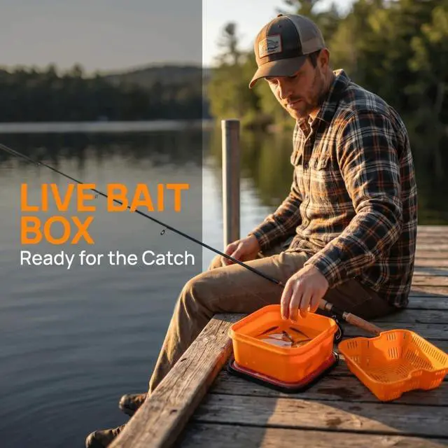 Alt view image 4 of 7 - Portable Bait Storage Box with Inner Frame Durable PP Bait Container for Fishing Preparation and Outdoor Angling Use(S-16.5 * 16.5 * 5.5 cm)