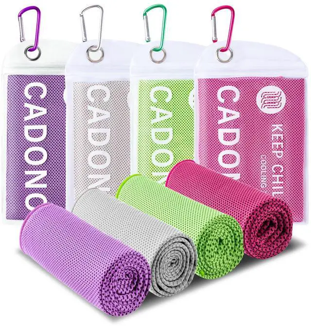Main image of 4 Pack Cooling Towel (40"x12"), Soft Breathable Chilly Towel, IceTowel, Microfiber Towels for Yoga, Sport, Running, Workout,Gym, Camping, Fitness, Workout & More Activities(Multicolor)