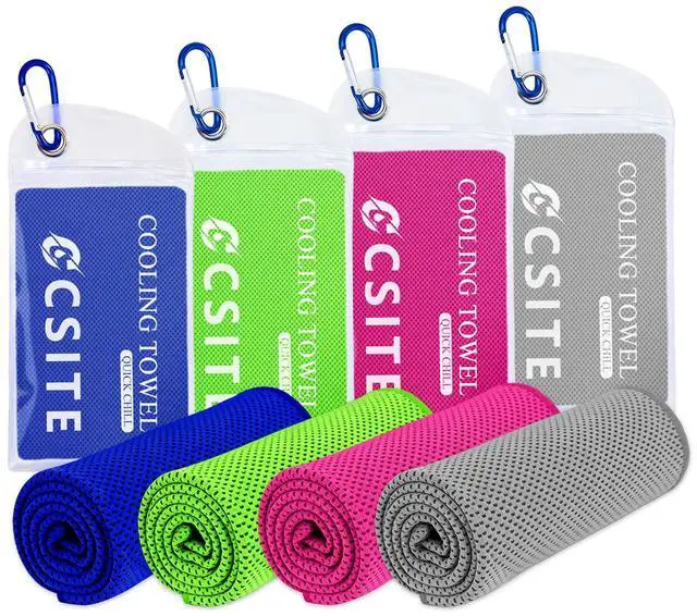 Main image of 4 Pack Cooling Towels (47"x12") for Neck and Face, Ice Towel for Hot Weather, Soft Breathable Chilly Gym Towels, Microfiber Towel for Work Out, Yoga, Running, Camping & More Activities