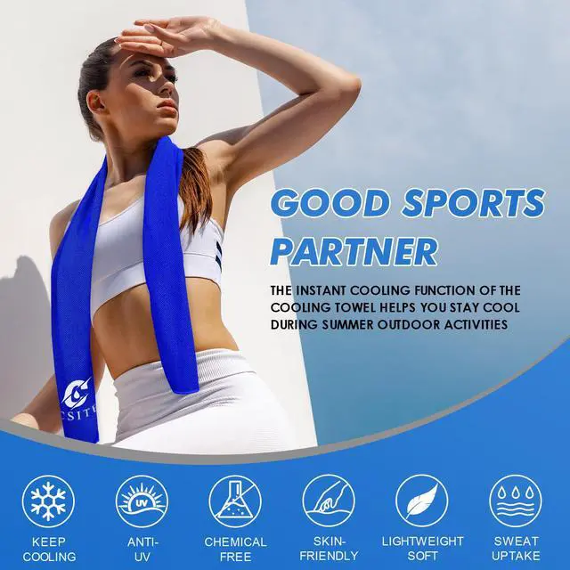 Alt view image 6 of 7 - 4 Pack Cooling Towels (47"x12") for Neck and Face, Ice Towel for Hot Weather, Soft Breathable Chilly Gym Towels, Microfiber Towel for Work Out, Yoga, Running, Camping & More Activities