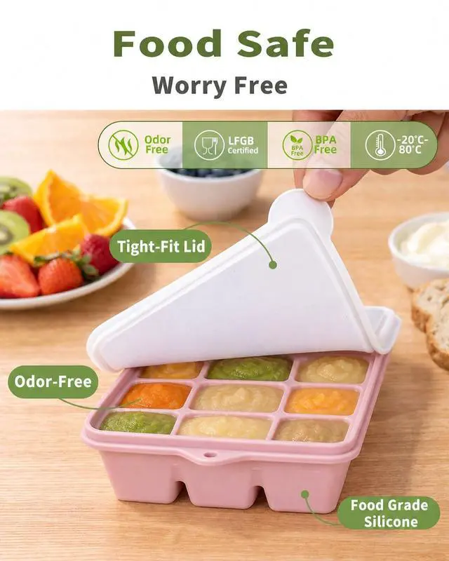 Alt view image 3 of 7 - Upgraded Silicone Ice Cube Tray, Ice Trays For Freezer with Lid | Durable Easy Release 1.2'' Ice Cube Molds & Trays for Coffee, Drinks, Cocktail, Whiskey, Baby Food, BPA Free, 3Pack