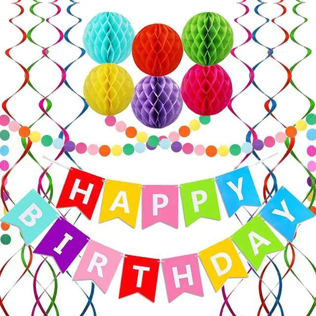 Main image of Birthday Decorations Happy Birthday Banner | Birthday Streamers