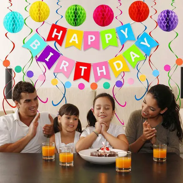 Alt view image 5 of 7 - Birthday Decorations Happy Birthday Banner | Birthday Streamers