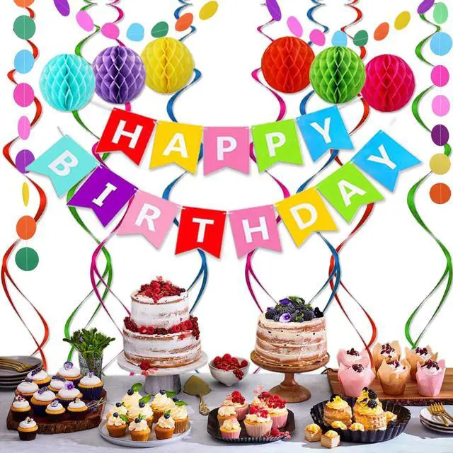 Alt view image 6 of 7 - Birthday Decorations Happy Birthday Banner | Birthday Streamers