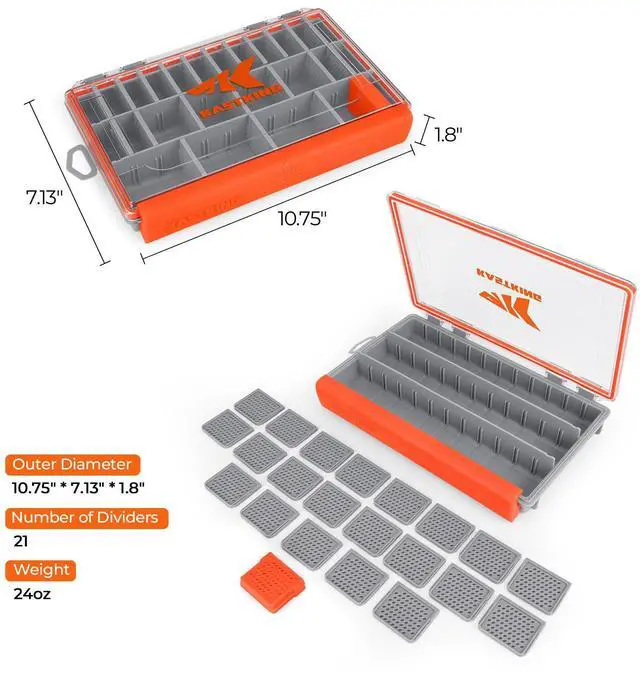 Alt view image 6 of 6 - HyperSeal Waterproof Tackle Box, 3600 Tackle Trays | Fishing Tackle Box Organizer with Removable Dividers, Lure Box and Terminal Tackle Storage, Fishing Gear, 1 Pack