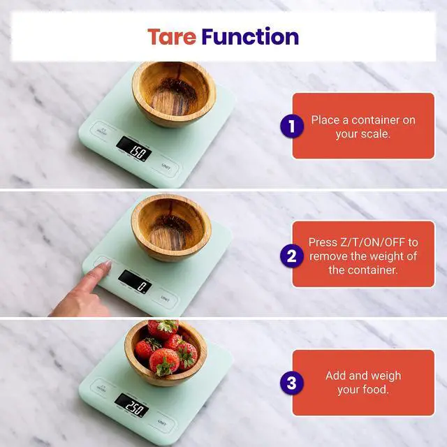 Alt view image 4 of 6 - Food Kitchen Scale, Digital Grams and Ounces, Medium | Tare function, ideal for baking, weight loss, keto, meal prep, packages, liquids and jewelry, Green