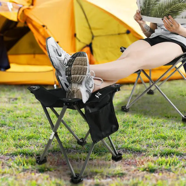Alt view image 4 of 5 - Camping Stool,Portable Folding Compact Lightweight Stool Seat for Camping Fishing Hiking Gardening Outdoor Walking Backpacking Travelling and Beach with Carry Bag (Black)