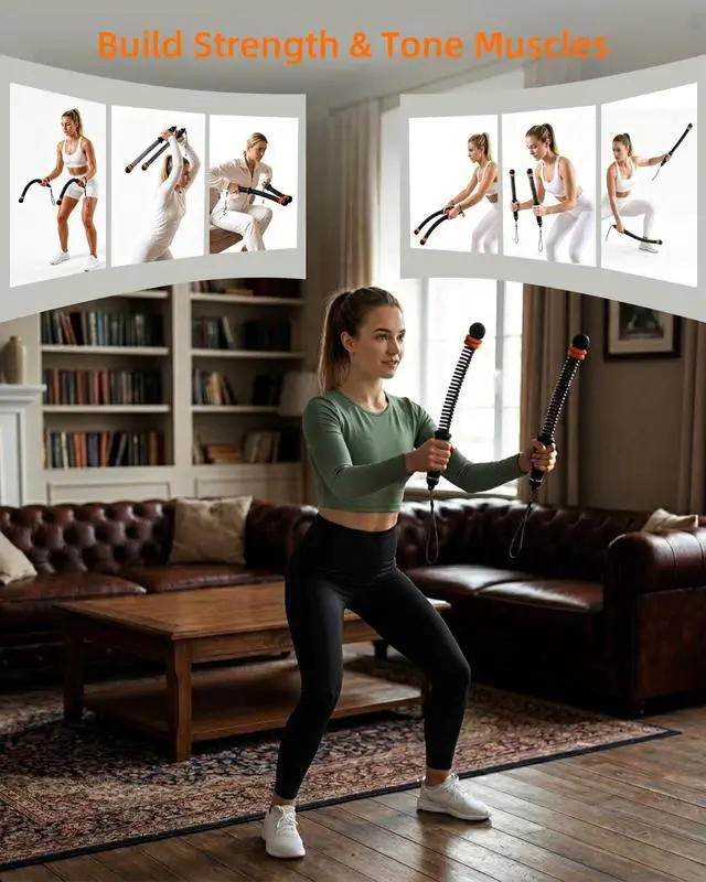 Alt view image 5 of 7 - Ropeless Battle Ropes Portable Cordless Strength Home Gym Black | Workout Exercise Rope for Strength Building, Heavy Duty, HIIT & Low-Impact Aerobic Training for Men & Women