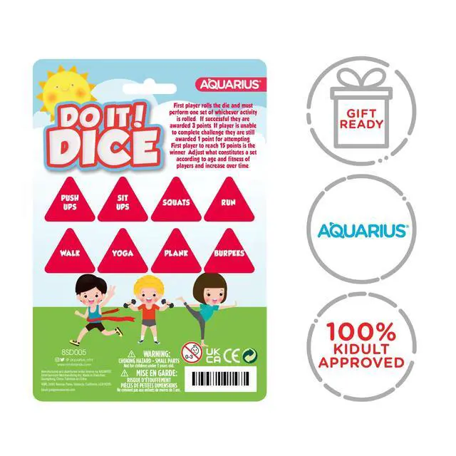 Alt view image 2 of 3 - Do It Dice Fitness Game, Kids Exercise Activity Die with Push Ups, Sit Ups, Squats, Yoga & More, Ages 6+, Family Party Gift