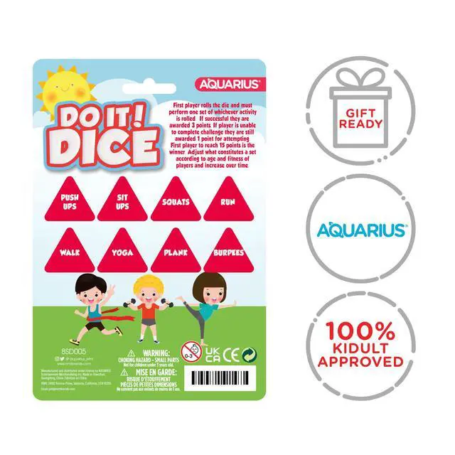 Alt view image 3 of 3 - Do It Dice Fitness Game, Kids Exercise Activity Die with Push Ups, Sit Ups, Squats, Yoga & More, Ages 6+, Family Party Gift
