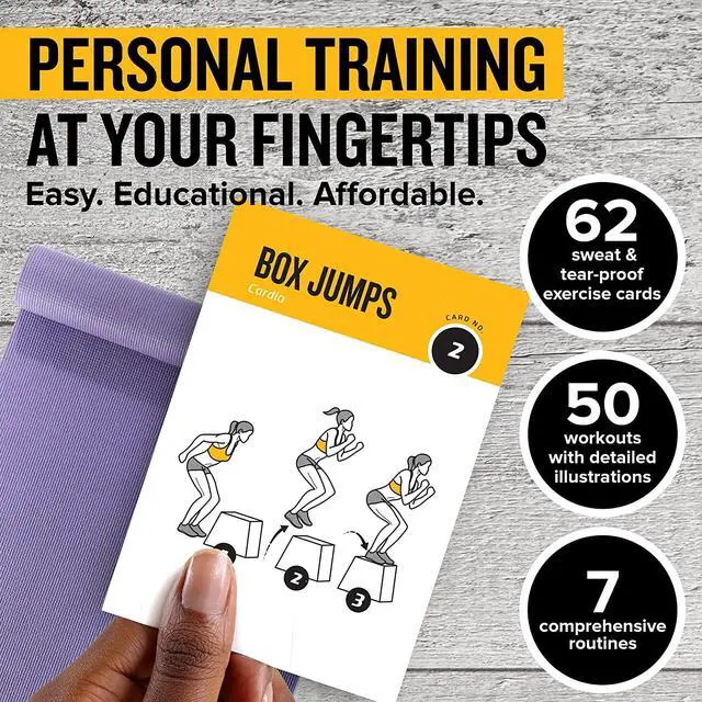 Alt view image 2 of 7 - Bodyweight Workout Cards, Instructional Fitness Deck for Women & Men, Beginner Fitness Guide to Training Exercises at Home or Gym (Bodyweight, Vol 1)