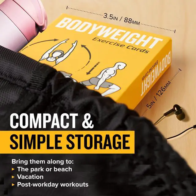 Alt view image 5 of 7 - Bodyweight Workout Cards, Instructional Fitness Deck for Women & Men, Beginner Fitness Guide to Training Exercises at Home or Gym (Bodyweight, Vol 1)