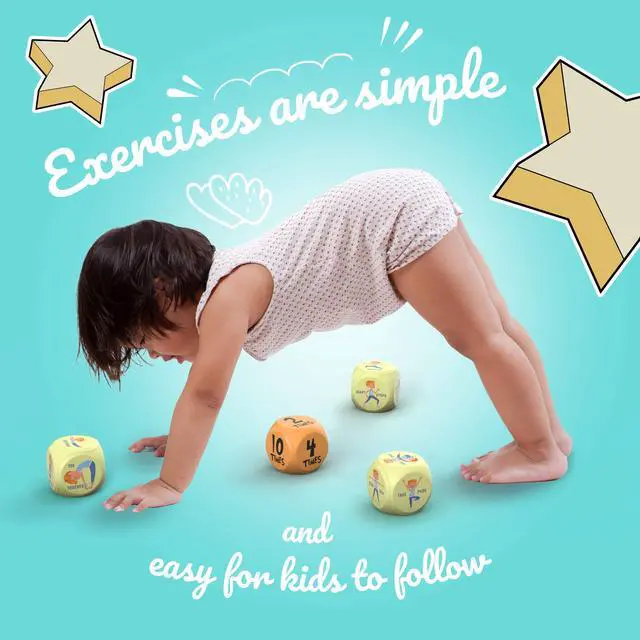 Alt view image 3 of 7 - Exercise Dice for Kids, Fun Foam Workout Dice, Fitness Game - 1 Pack | 2.75" Each, 6 Sided PE Equipment for Elementary Classroom, Ages 3-12, Indoor Recess & Family Activity, Birthday Gift Idea