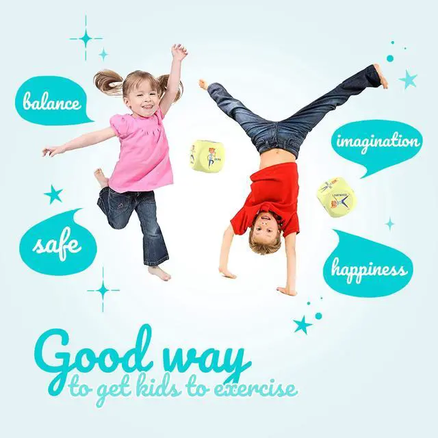 Alt view image 6 of 7 - Exercise Dice for Kids, Fun Foam Workout Dice, Fitness Game - 1 Pack | 2.75" Each, 6 Sided PE Equipment for Elementary Classroom, Ages 3-12, Indoor Recess & Family Activity, Birthday Gift Idea