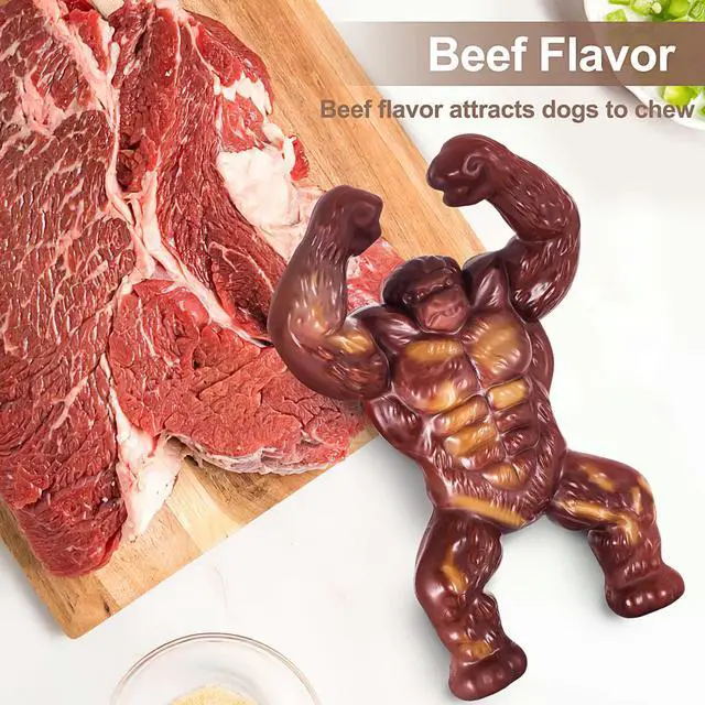 Alt view image 3 of 7 - Indestructible Dog Toys for Aggressive Chewers, Extreme Tough Toys for Large Dogs, Real Beef Flavored, Dog Bone for Medium/Large Dogs Breed, Gifts for Dogs