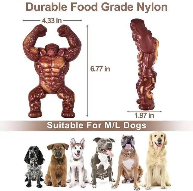 Alt view image 4 of 7 - Indestructible Dog Toys for Aggressive Chewers, Extreme Tough Toys for Large Dogs, Real Beef Flavored, Dog Bone for Medium/Large Dogs Breed, Gifts for Dogs