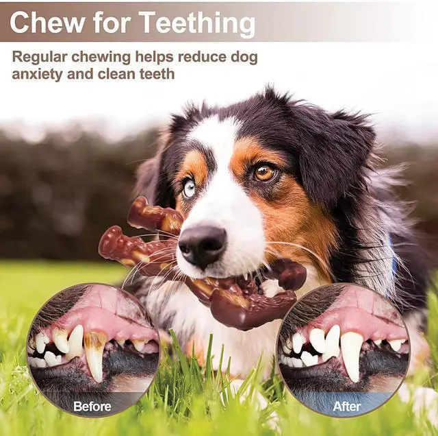 Alt view image 5 of 7 - Indestructible Dog Toys for Aggressive Chewers, Extreme Tough Toys for Large Dogs, Real Beef Flavored, Dog Bone for Medium/Large Dogs Breed, Gifts for Dogs