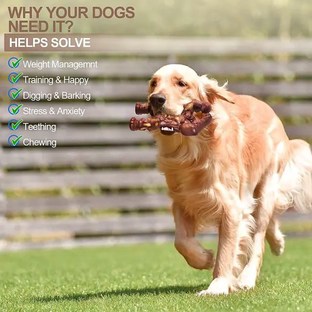 Alt view image 6 of 7 - Indestructible Dog Toys for Aggressive Chewers, Extreme Tough Toys for Large Dogs, Real Beef Flavored, Dog Bone for Medium/Large Dogs Breed, Gifts for Dogs