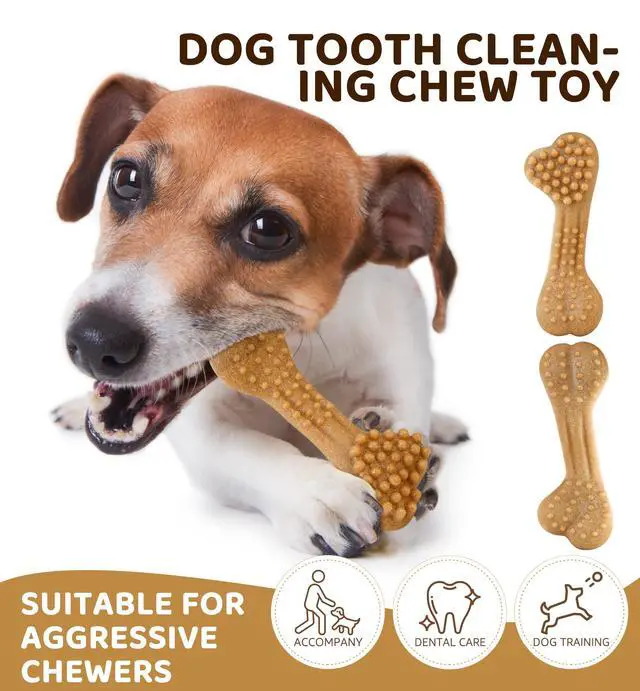 Alt view image 2 of 6 - Durable Dog Chew Toy for Aggressive Chewers, Tough Dental Toy for Teeth Cleaning, Boredom & Anxiety Relief, Long-Lasting Toy for All Dog Sizes & Teething Puppies, Keep Them Busy