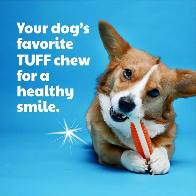 Alt view image 6 of 7 - Chew 'n Clean Tuff Bone Bacon Scented Dental Dog Chew Toy - Large