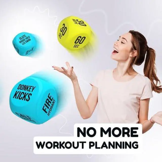 Alt view image 3 of 7 - 4 PCS Exercise Dice 6 Sided Foam Workout Dice for Teens & Adults, Fun Fitness Equipment for Solo or Group Classes, Home Gym Use Great Workout Equipment & Gifts for Gym Lovers (Blue)
