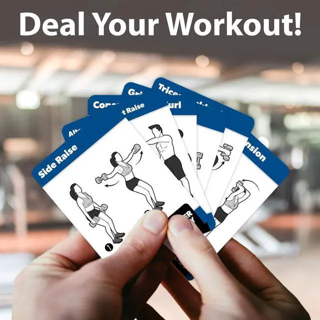 Alt view image 3 of 6 - QUICKFIT Dumbbell Exercise Cards - Fitness Playing Cards with Over 50 Dumbbell Workouts - 2.5" x 3.5" (Standard Playing Card Size)