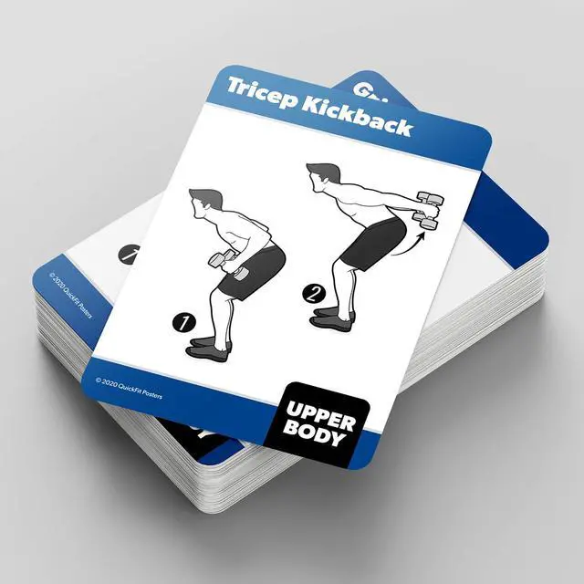 Alt view image 4 of 6 - QUICKFIT Dumbbell Exercise Cards - Fitness Playing Cards with Over 50 Dumbbell Workouts - 2.5" x 3.5" (Standard Playing Card Size)